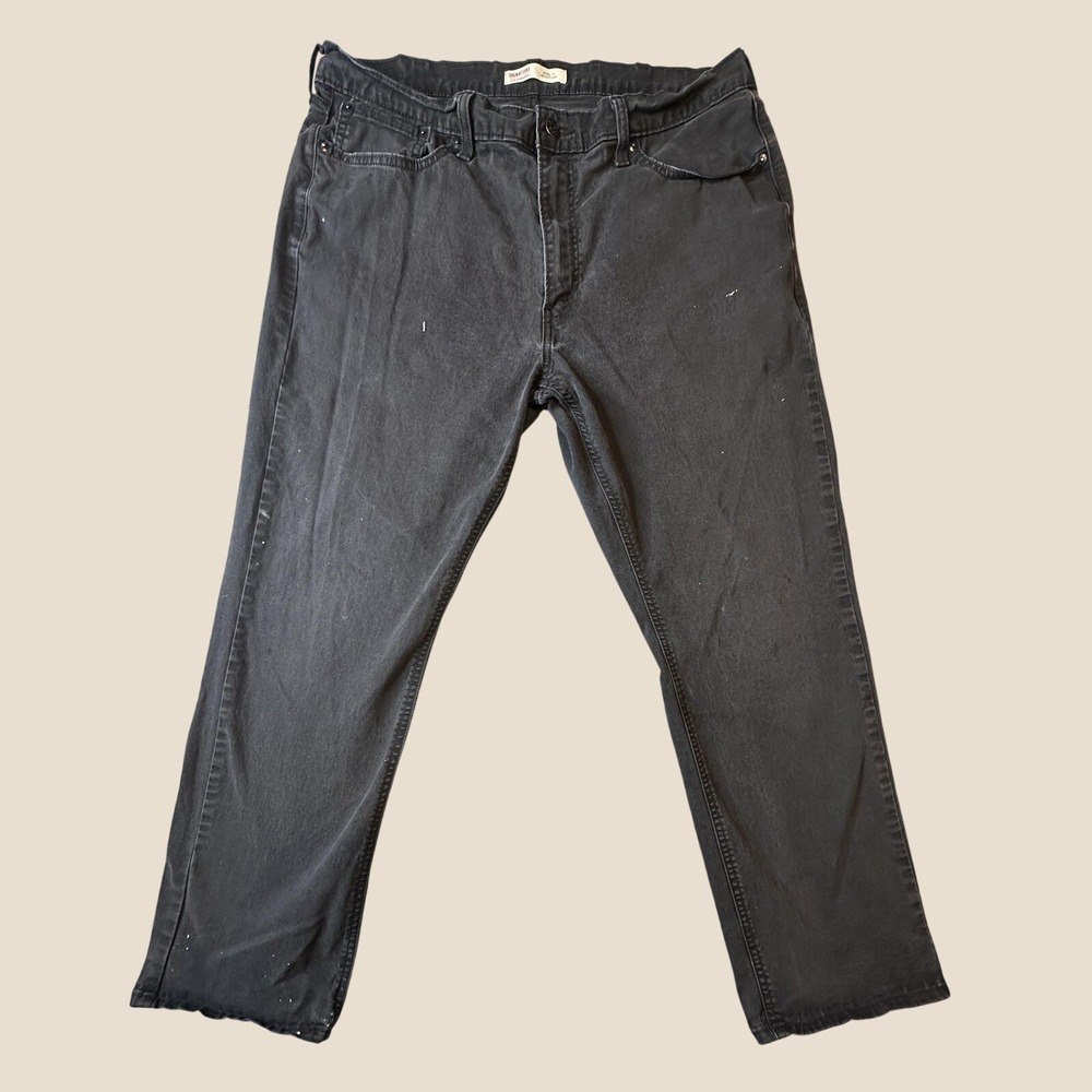 Levi's Signature Jeans Mens 36x27 Athletic Fit Black Charcoal Wash Denim Pants